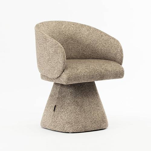 картинка Стул Милан вращающийся бежево-коричневая ткань от производителя дизайнерской мебели Deephouse