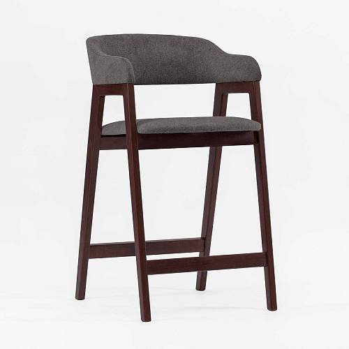 картинка Стул Челси полубарный темно-серая ткань массив бука (темный орех) высота подлокотников 83,5 см от производителя дизайнерской мебели Deephouse