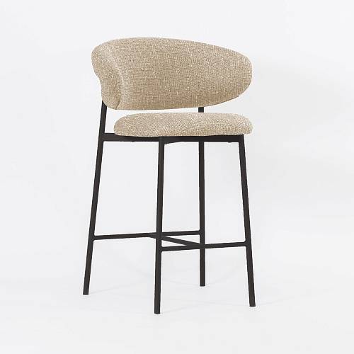 картинка Стул полубарный Феррара бежевая ткань ножки черные от производителя дизайнерской мебели Deephouse