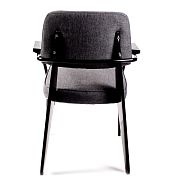 Кресло Вена черная сталь + сиденье серая ткань - 5