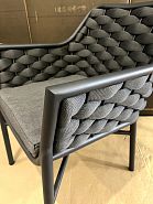 Кресло Кицбюэль плетеное темно-серое, подушка ткань темно-серая, ножки темно-серый металл - 11