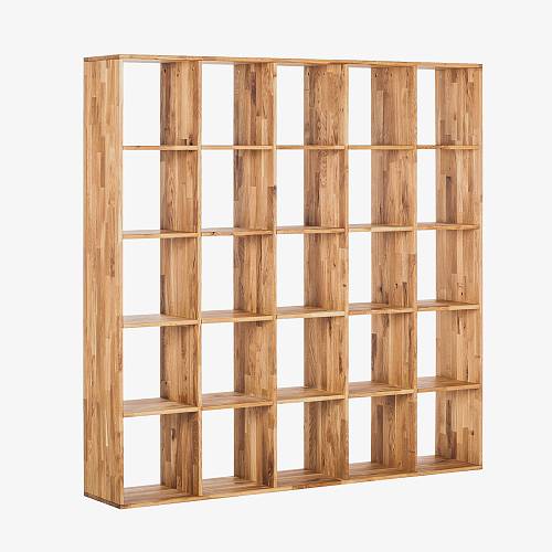 картинка Стеллаж Вестерос 187х35х187 см массив дуба тон натуральный (масло) от производителя дизайнерской мебели Deephouse