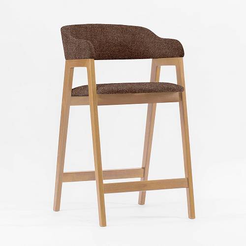 картинка Стул Челси барный ткань красный гранит массив бука (натуральный) высота подлокотников 93,5 см от производителя дизайнерской мебели Deephouse