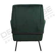 Кресло Амстердам темно-зеленый бархат + ножки черный металл - 2