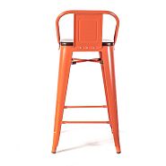 Барный стул TOLIX оранжевый + темное дерево - 3