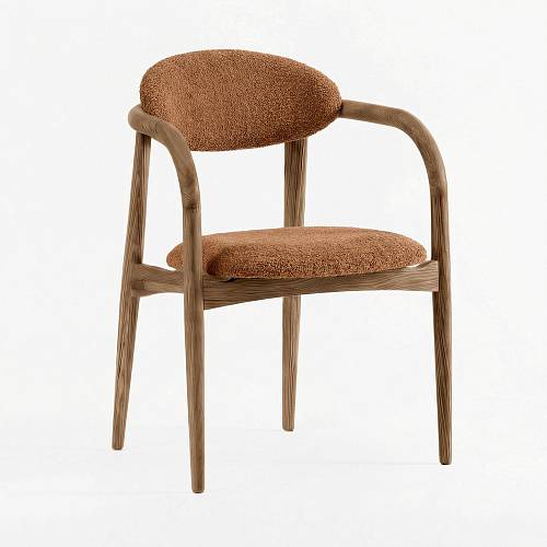 картинка Стул Женева терракотовая ткань дуб тон терра (масло) от производителя дизайнерской мебели Deephouse