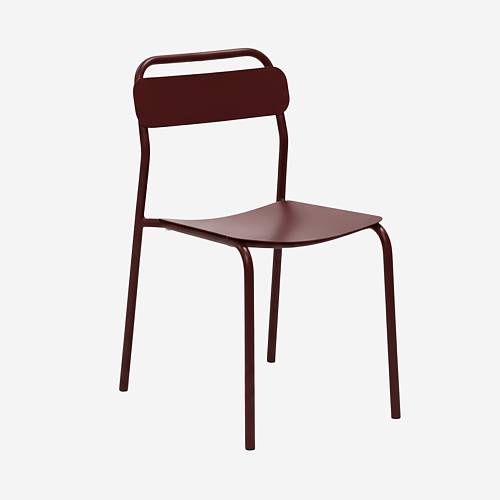 картинка Стул Корте металлический тон бордовый подушка бордовая от производителя дизайнерской мебели Deephouse