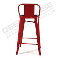 Барный стул TOLIX красный + темное дерево - 4