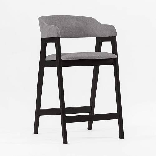 картинка Стул Челси полубарный светло-серая ткань массив бука (черный) высота подлокотников 83,5 см от производителя дизайнерской мебели Deephouse