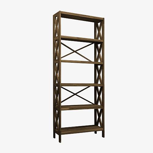 картинка Стеллаж Лахти 79х30х198 см массив дуба тон терра (масло) от производителя дизайнерской мебели Deephouse