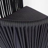 Кресло Марсель плетеное темно-серое, подушка ткань темно-серая, ножки темно-серый металл - 7