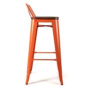 Барный стул TOLIX оранжевый + ясень темный - 10
