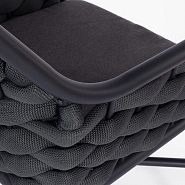 Кресло Кицбюэль плетеное темно-серое, подушка ткань темно-серая, ножки темно-серый металл - 8