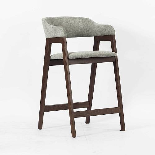 картинка Стул Челси полубарный ткань серый элефант массив бука (орех) высота подлокотников 83,5 см от производителя дизайнерской мебели Deephouse