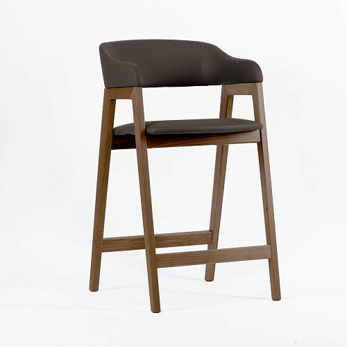 картинка Стул Челси полубарный серо-коричневая экокожа массив бука (терра) высота подлокотников 83,5 см от производителя дизайнерской мебели Deephouse
