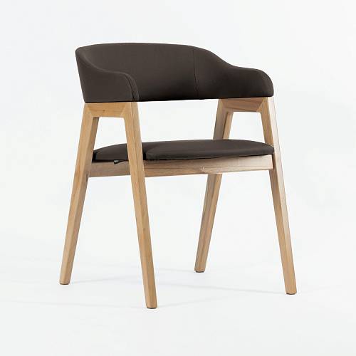 картинка Стул Челси серо-коричневая экокожа массив бука (натуральный) от производителя дизайнерской мебели Deephouse