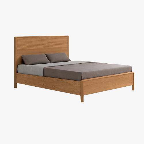 картинка Кровать Канберра 207х171х90 см спальное место 160х200 без настила массив дуба тон коньяк (масло) от производителя дизайнерской мебели Deephouse