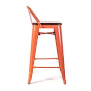Полубарный стул TOLIX оранжевый + темное дерево - 2