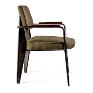Кресло Вена сталь + сиденье оливковая ткань - 4