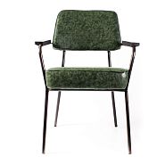 Кресло Вена сталь + сиденье экокожа зеленый винтаж - 3