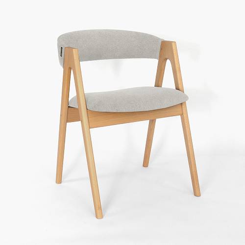 картинка Стул Дублин серая ткань массив бука (цвет натуральное дерево) от производителя дизайнерской мебели Deephouse