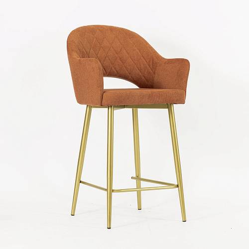 картинка Стул барный Белладжио кирпичная ткань ножки золото от производителя дизайнерской мебели Deephouse
