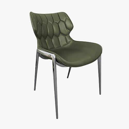 картинка Стул Найроби зеленая экокожа ножки хромированные от производителя дизайнерской мебели Deephouse