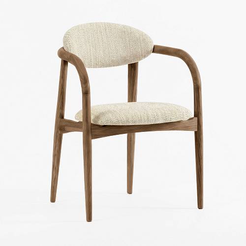 картинка Стул Женева светло-бежевая ткань дуб (тон терра) от производителя дизайнерской мебели Deephouse