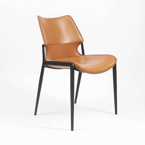 картинка Стул Бремен светло-коричневая экокожа ножки черные от производителя дизайнерской мебели Deephouse