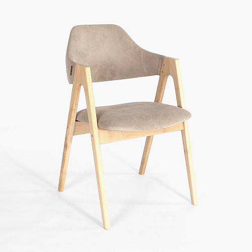 картинка Стул Белфаст бежевая ткань массив бука тон натуральный (лак/матовый) от производителя дизайнерской мебели Deephouse