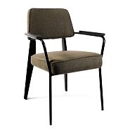Кресло Вена черная сталь + сиденье серо-зеленая ткань - 1
