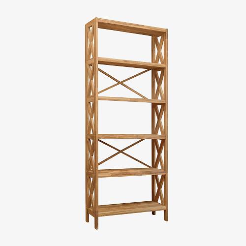 картинка Стеллаж Лахти 79х30х198 см массив дуба тон натуральный (масло) от производителя дизайнерской мебели Deephouse