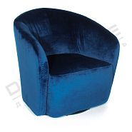 Кресло Межев темно-синий бархат вращающееся - 1