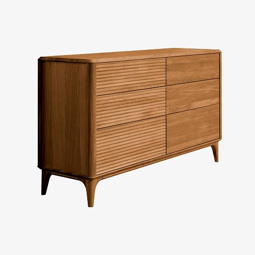 картинка Комод Канберра 140х45х81 см массив дуба тон коньяк (масло) от производителя дизайнерской мебели Deephouse