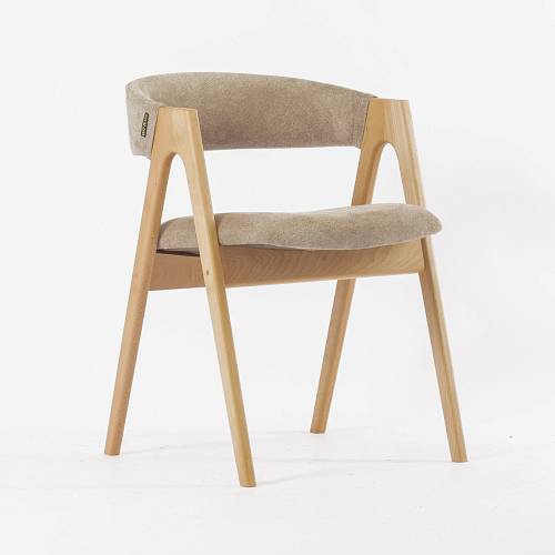 картинка Стул Дублин бежево-коричневая ткань массив бука тон натуральный (лак/матовый) от производителя дизайнерской мебели Deephouse