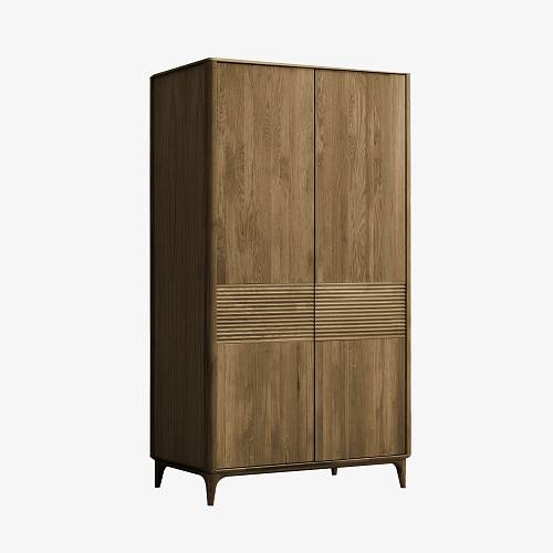 картинка Шкаф Канберра 120х60х210 см, 2 двери, массив дуба тон терра (масло) от производителя дизайнерской мебели Deephouse