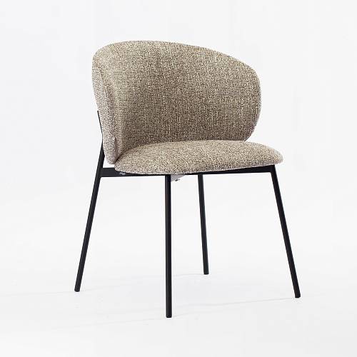 картинка Стул Шамбери бежево-коричневая ткань ножки металл (черный) от производителя дизайнерской мебели Deephouse