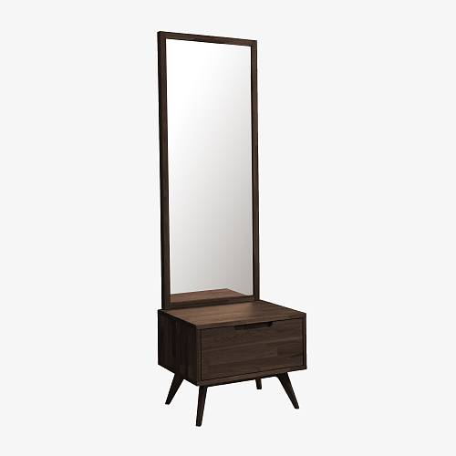 картинка Зеркало трюмо Вайле 58х40,6х176,6 см массив дуба тон темный орех (бейц/лак) от производителя дизайнерской мебели Deephouse