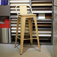 Полубарный стул TOLIX кремовый + светлое дерево - 6
