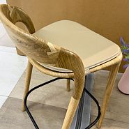 Подушка к барному и полубарному стулу Лугано бежевая натуральная кожа - 3