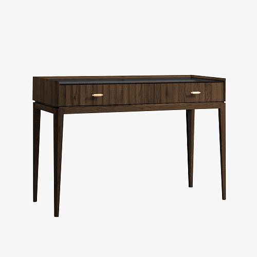 картинка Стол туалетный Брисбен 120х46х80 см массив дуба тон темный орех (бейц/лак) от производителя дизайнерской мебели Deephouse