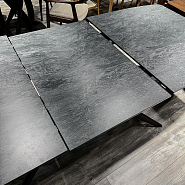 Стол Маттерхорн 160+60*90 см темная столешница керамика на стекле, ножки металл (черный) - 11