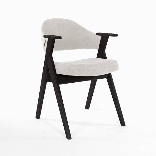 картинка Стул Лестер светло-серая ткань массив бука (черный) от производителя дизайнерской мебели Deephouse