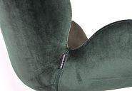 Стул Болтон зеленая экокожа + темно-зеленый бархат + ножки черные - 12