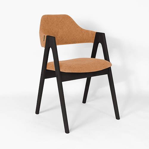 картинка Стул Белфаст оранжевая ткань массив бука (цвет черный) от производителя дизайнерской мебели Deephouse