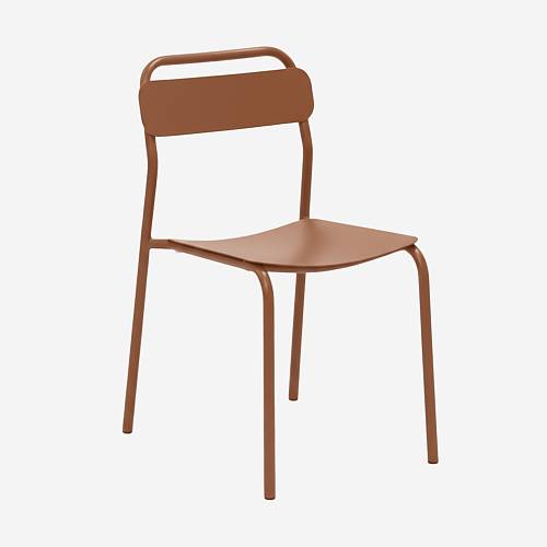 картинка Стул Корте металлический тон коралловый подушка коралловая от производителя дизайнерской мебели Deephouse