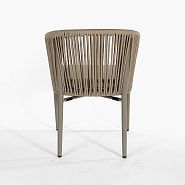 Кресло Марсель плетеное бежевое, подушка ткань бежевая, ножки бежевый металл - 9