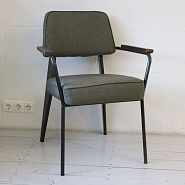 Кресло Вена сталь + сиденье оливковая ткань - 12
