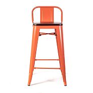 Полубарный стул TOLIX оранжевый + темное дерево - 5
