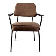 Кресло Вена сталь + сиденье светло-коричневая ткань - 2